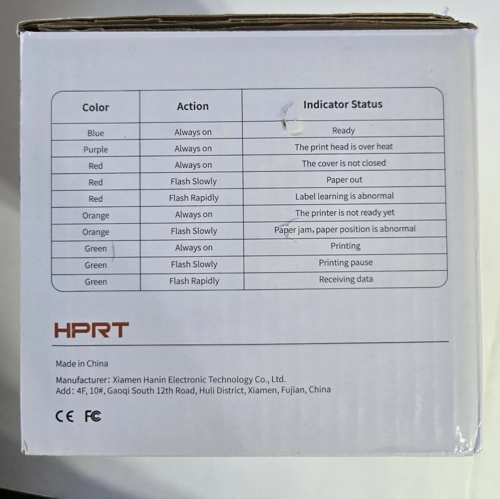 HPRT White Direct Thermal Label Printer - NWT